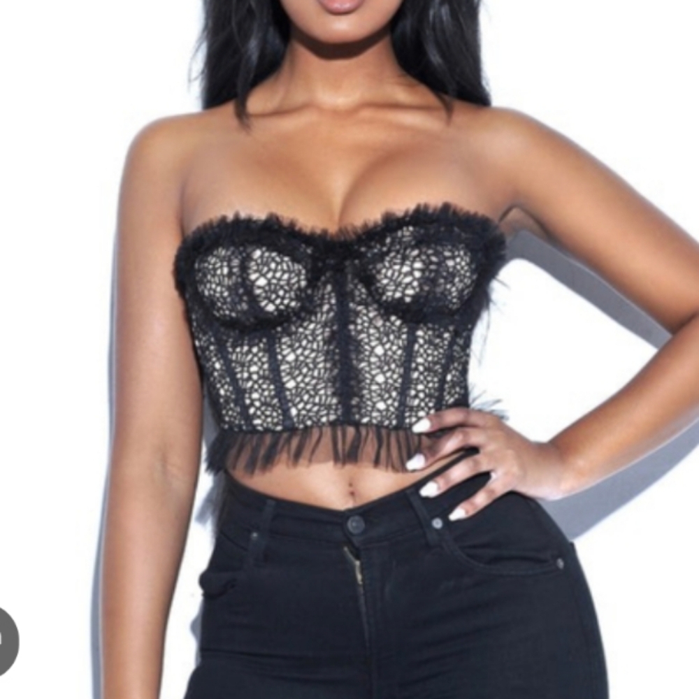 Miss Circle Orah Lace Mesh Corset Top